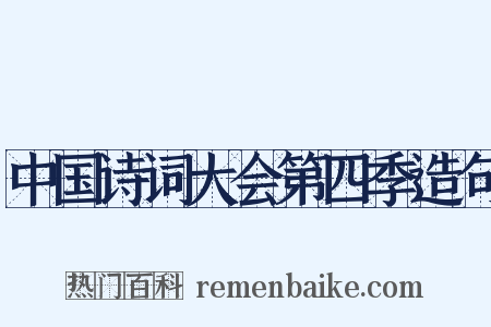 中国诗词大会第四季造句是什么意思的图片